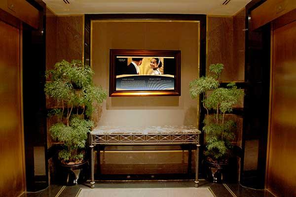 Multi-screens placed at various locations at the hotels